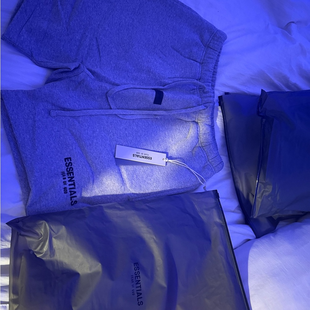 Essentials Heather Gray Sweat Shorts